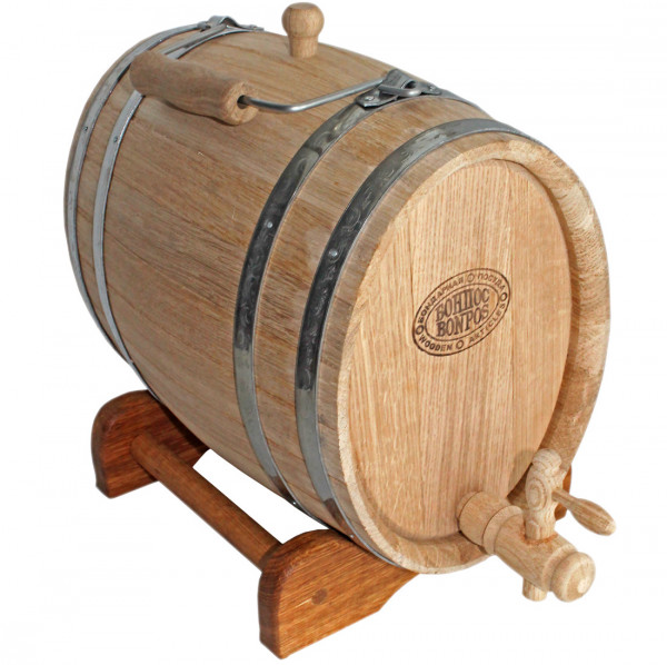 Holzfass 7 L Eiche oval getoastet Wein Barrique Whisky Eichenfass